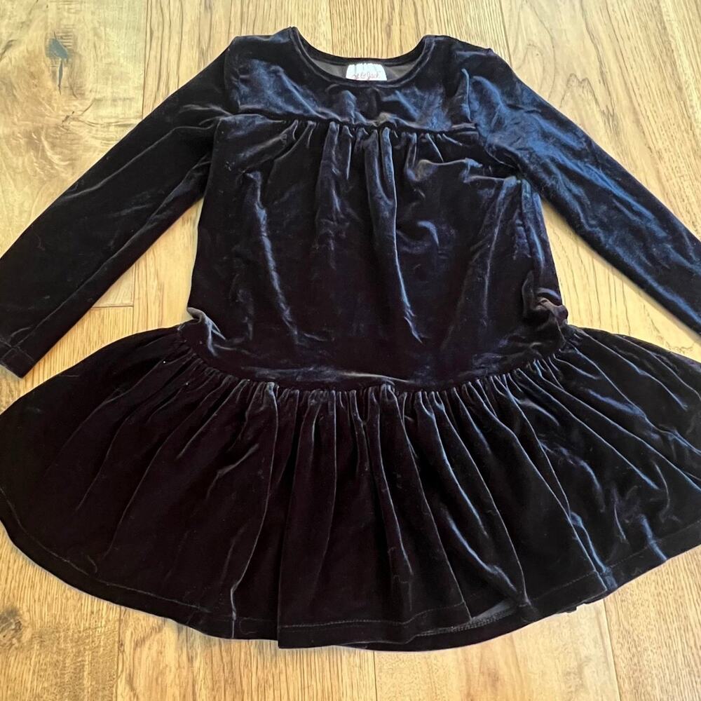 Girls Cat & Jack Black Velour Dress; Size 4T